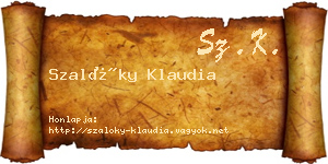 Szalóky Klaudia névjegykártya