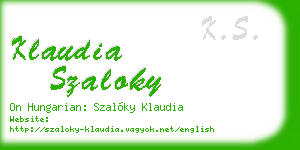 klaudia szaloky business card